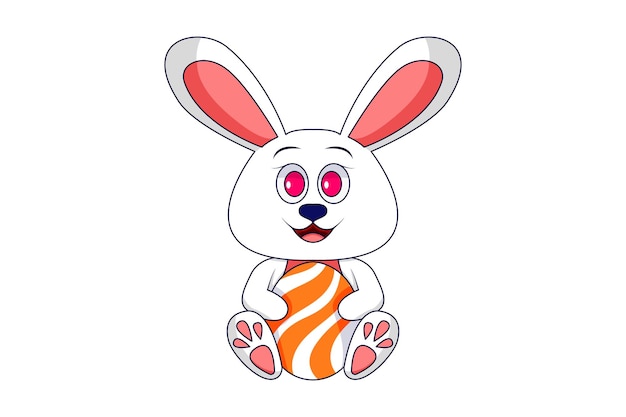 Ilustración de diseño de personajes de conejo lindo