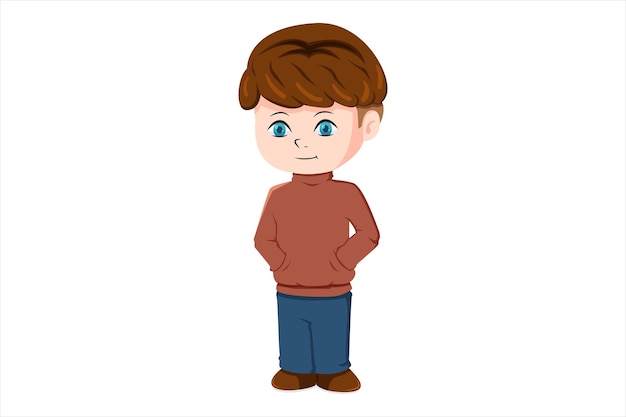 Ilustración del diseño de personajes de Cute Boy