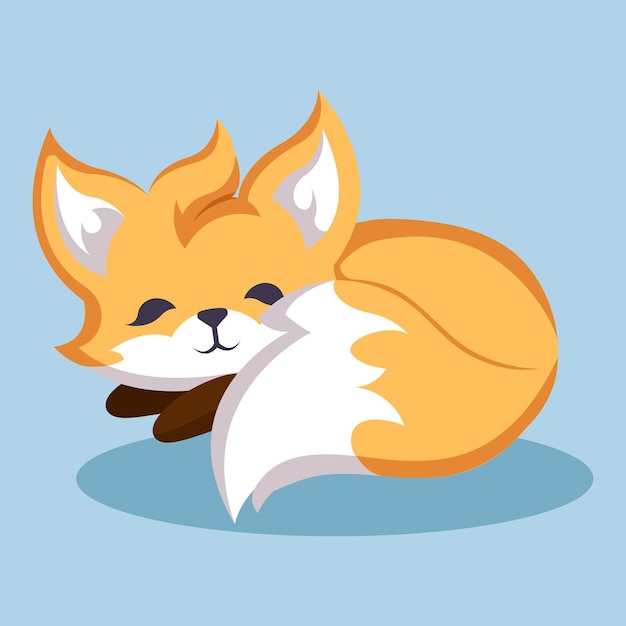 Vector ilustración del diseño de personajes de cute fox