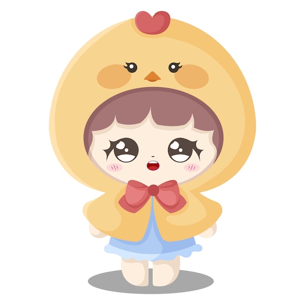 Ilustración del diseño de personajes de Cute Girl