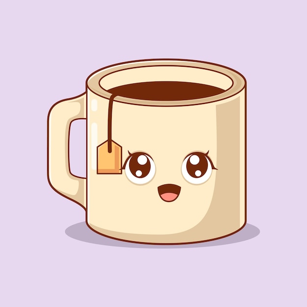 Vector ilustración de diseño de personajes de cute tea