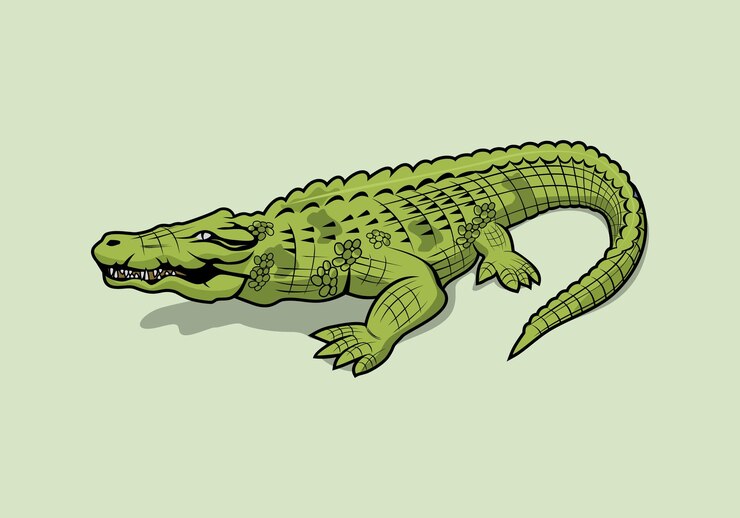 Vector ilustración de diseño de personajes de dibujos animados de cocodrilo cocodrilo