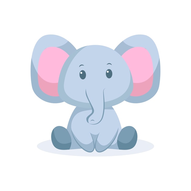 Ilustración de diseño de personajes de elefante lindo