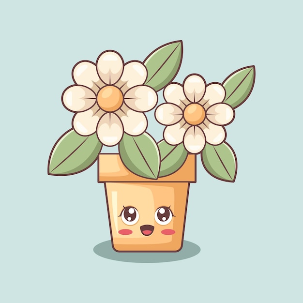 Ilustración de diseño de personajes de flores lindas