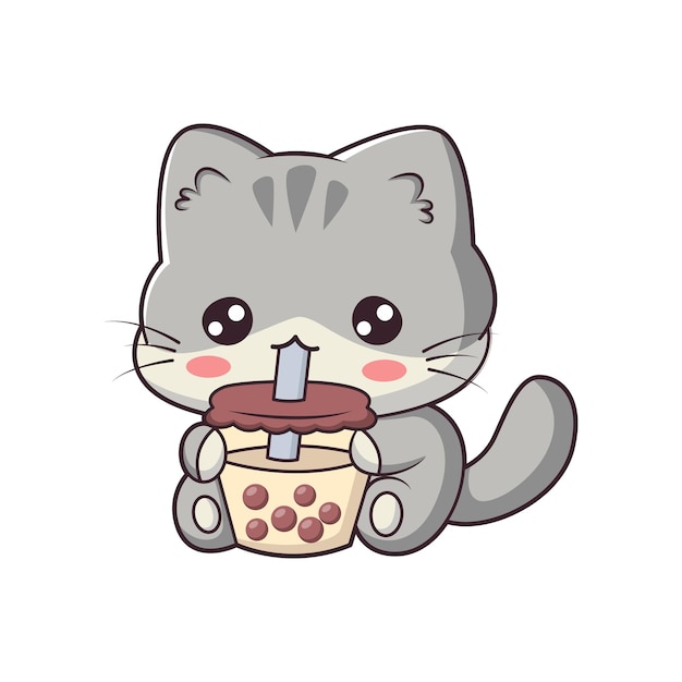 Ilustración de diseño de personajes de gatos lindos