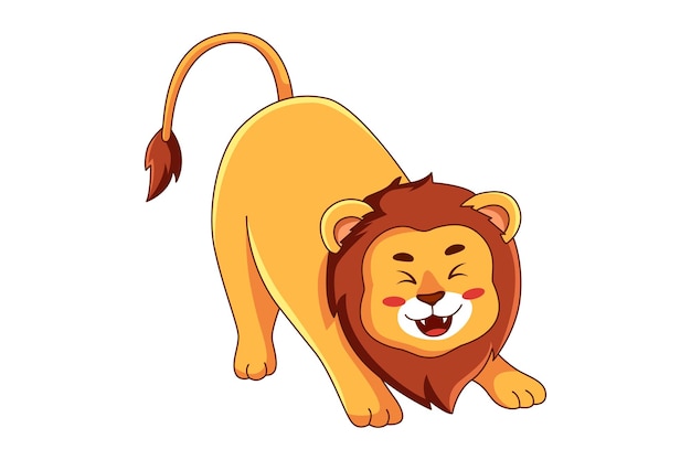 Ilustración de diseño de personajes de leones lindos