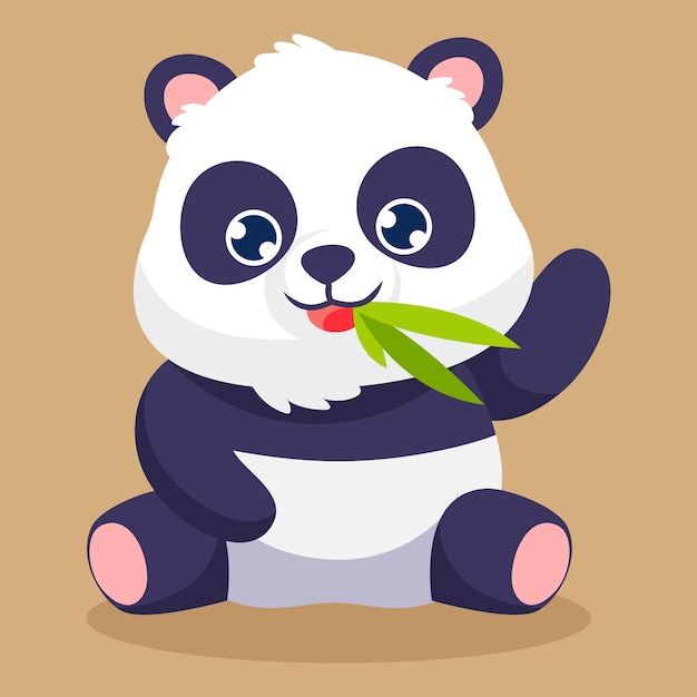 Ilustración de diseño de personajes lindo panda