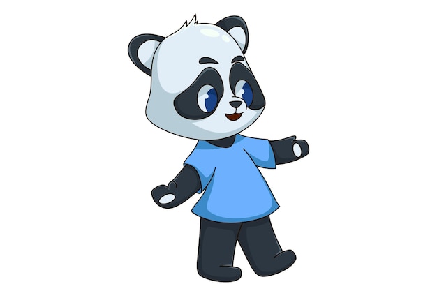 Ilustración de diseño de personajes lindo panda
