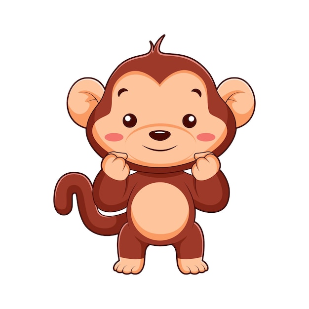 Ilustración de diseño de personajes de mono lindo