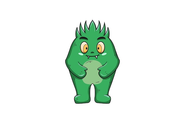 Ilustración de diseño de personajes de monstruo lindo