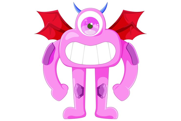 Vector ilustración de diseño de personajes de monstruo lindo