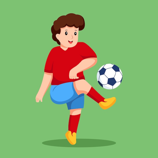 Vector ilustración de diseño de personajes de niño de jugador de fútbol