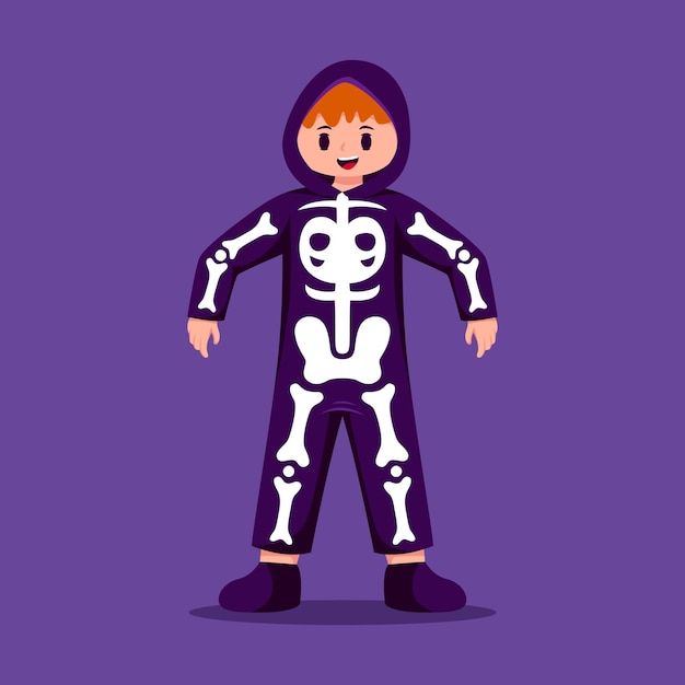 Vector ilustración de diseño de personajes de niño pequeño de halloween