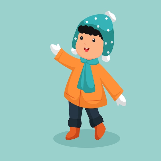 Ilustración de diseño de personajes de niños de navidad