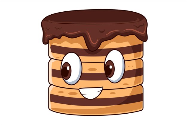 Ilustración de diseño de personajes de pastel lindo