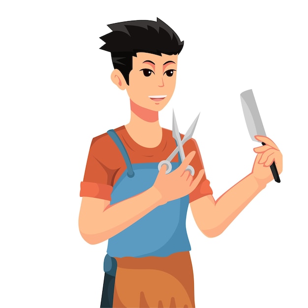Ilustración de diseño de personajes de peluquero