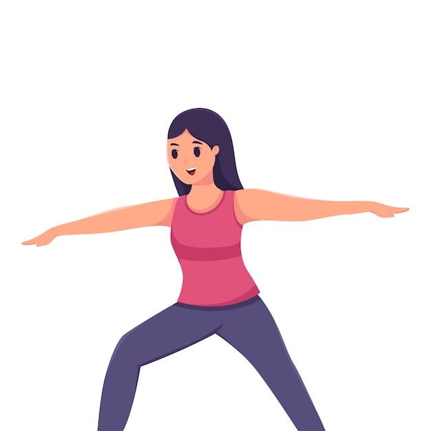Ilustración de diseño de personajes de pose de yoga