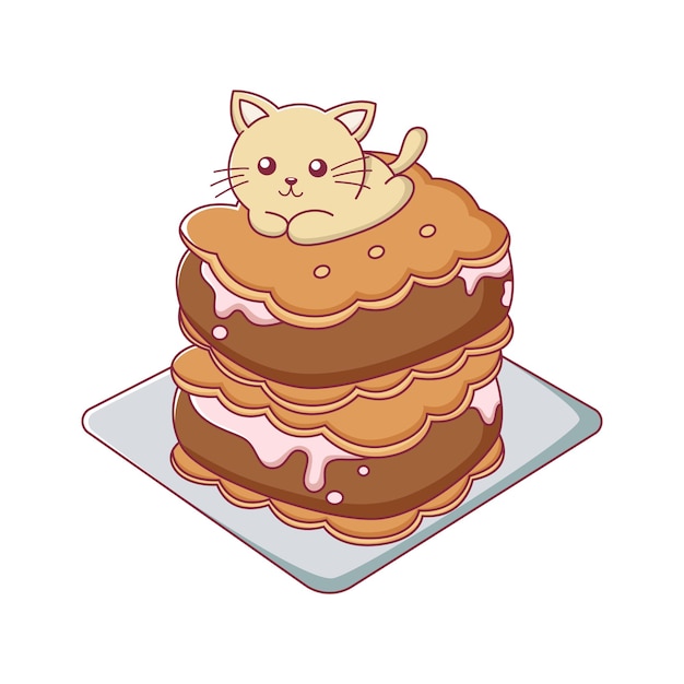 Ilustración de diseño de personajes de postres lindos