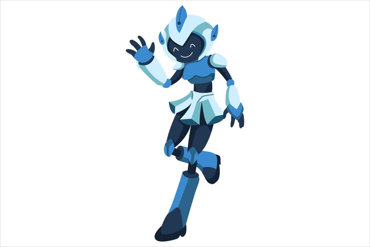 Vector ilustración de diseño de personajes de robot lindo