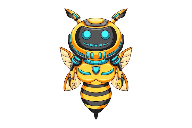 Ilustración de diseño de personajes de robot lindo