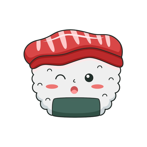 Ilustración de diseño de personajes de sushi