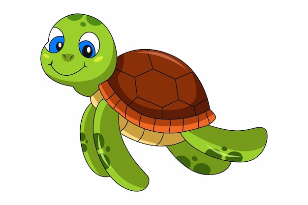 Vector ilustración de diseño de personajes de tortuga linda