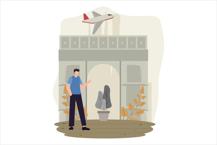 Vector ilustración del diseño del piso de destino de viaje