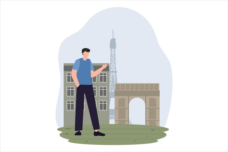 Vector ilustración del diseño del piso de destino de viaje