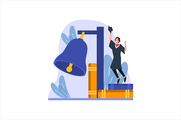 Ilustración del diseño del piso del día de la graduación