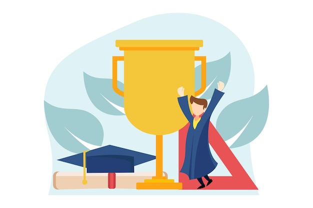 Ilustración del diseño del piso del día de la graduación