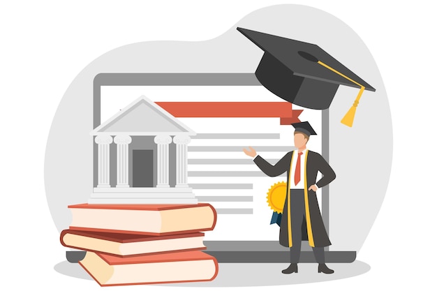 Ilustración del diseño del piso del día de la graduación