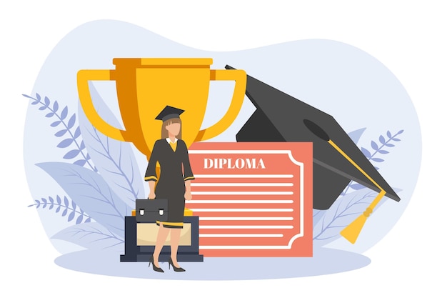 Vector ilustración del diseño del piso del día de la graduación