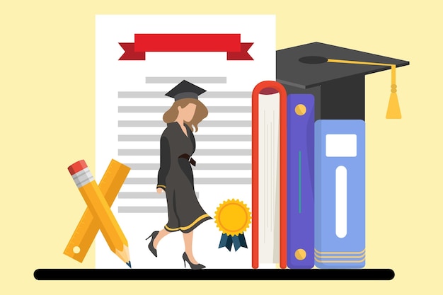 Ilustración del diseño del piso del día de la graduación