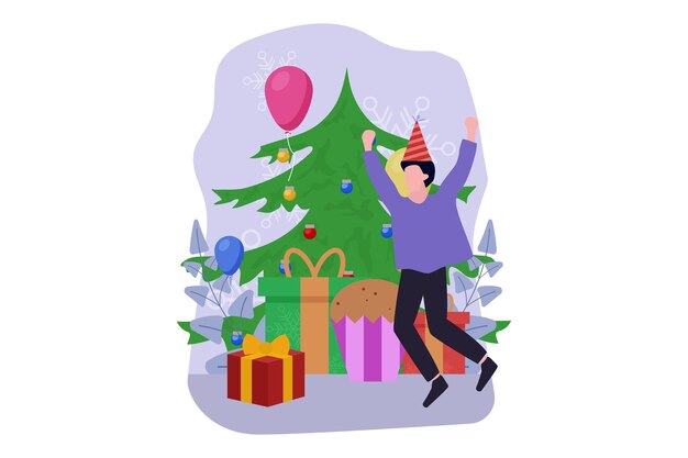 Ilustración del diseño del piso del día de Navidad