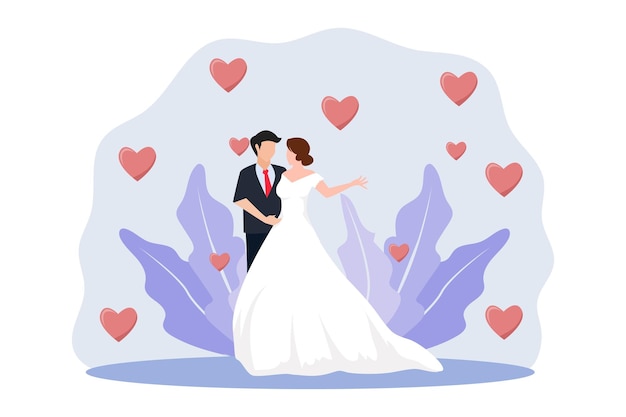 Ilustración del diseño del piso de la fiesta de bodas