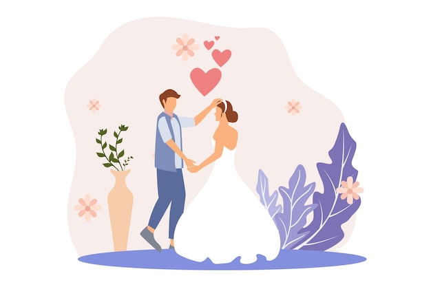 Ilustración del diseño del piso de la fiesta de bodas