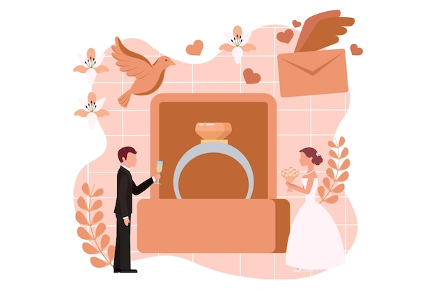 Vector ilustración del diseño del piso de la fiesta de bodas