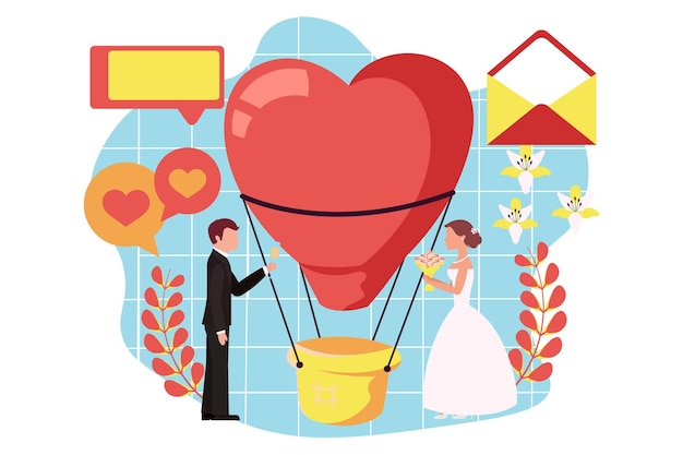 Ilustración del diseño del piso de la fiesta de bodas