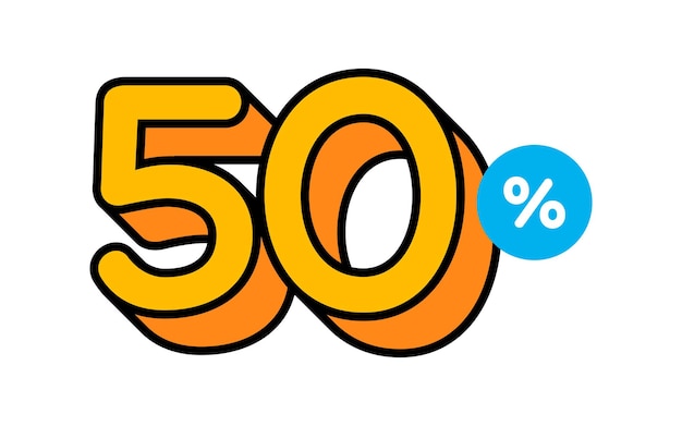 Ilustración de diseño plano del 50 por ciento