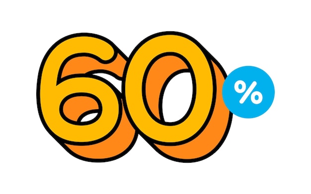 Ilustración de diseño plano del 60 por ciento