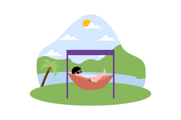 Ilustración de diseño plano de actividad de fin de semana