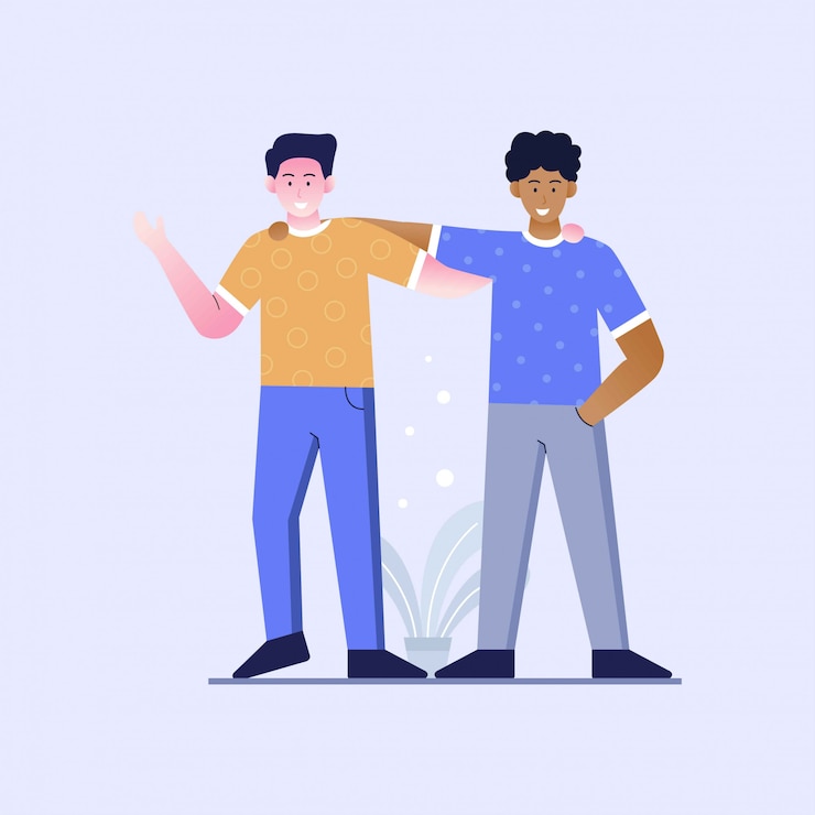 Vector ilustración de diseño plano de amistad sin racismo.