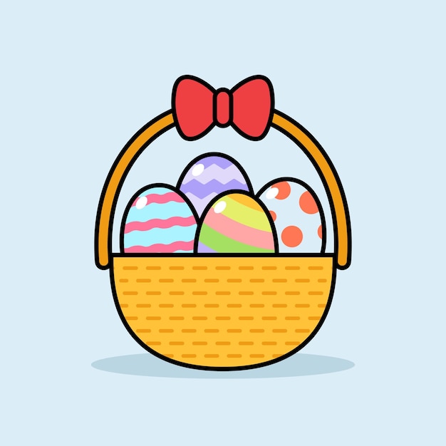 Ilustración de diseño plano de cesta de Pascua