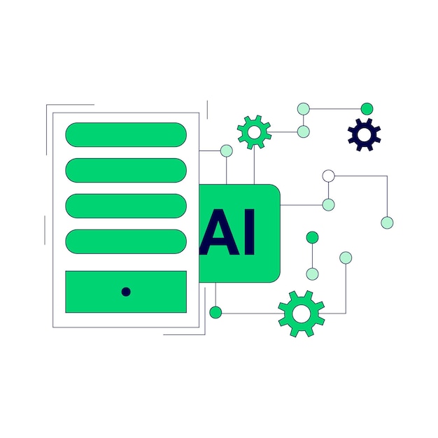 Ilustración de diseño plano concepto de inteligencia artificial