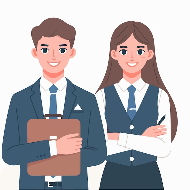 Vector ilustración de diseño plano del concepto de pareja de personas de negocios