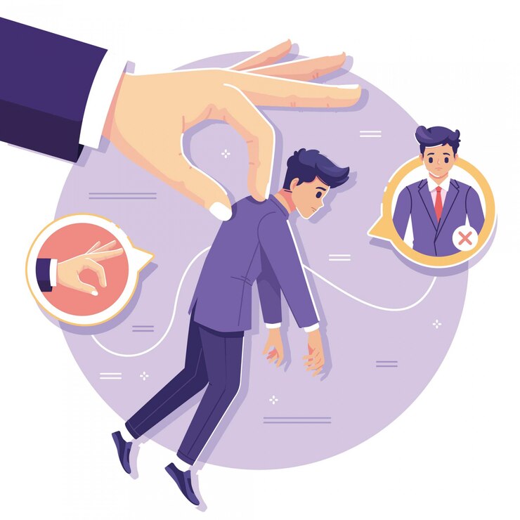 Vector ilustración de diseño plano de concepto de trabajador despedido