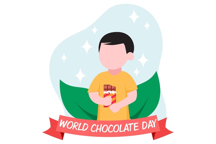 Vector ilustración del diseño plano del día mundial del chocolate