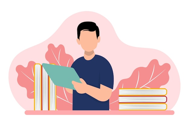 Ilustración del diseño plano del Día Mundial del Libro