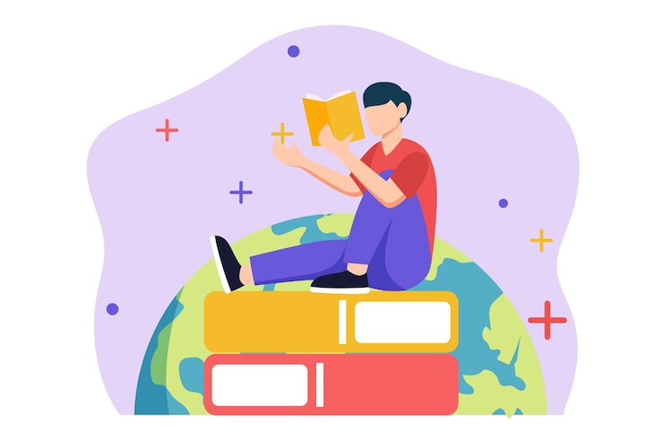 Vector ilustración del diseño plano del día mundial del libro