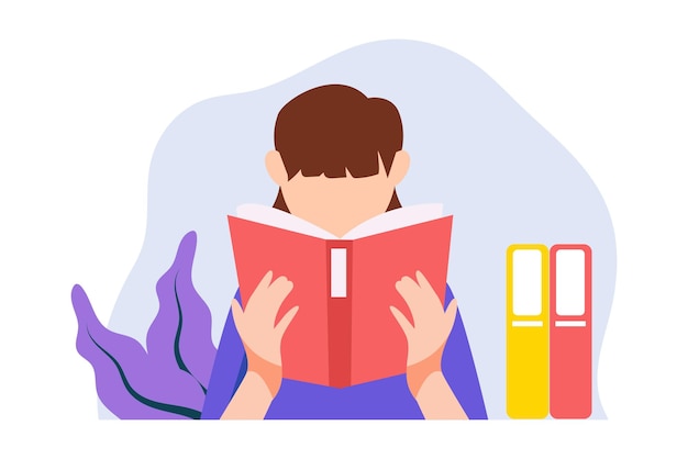 Ilustración del diseño plano del Día Mundial del Libro
